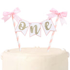 AOQURE Pink Bow Ribbon Cake Topper – Coquette Themed Birthday Decoration