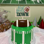 AOQURE Wooden First Year Down Cake Topper – Football 1st Birthday Party Decor