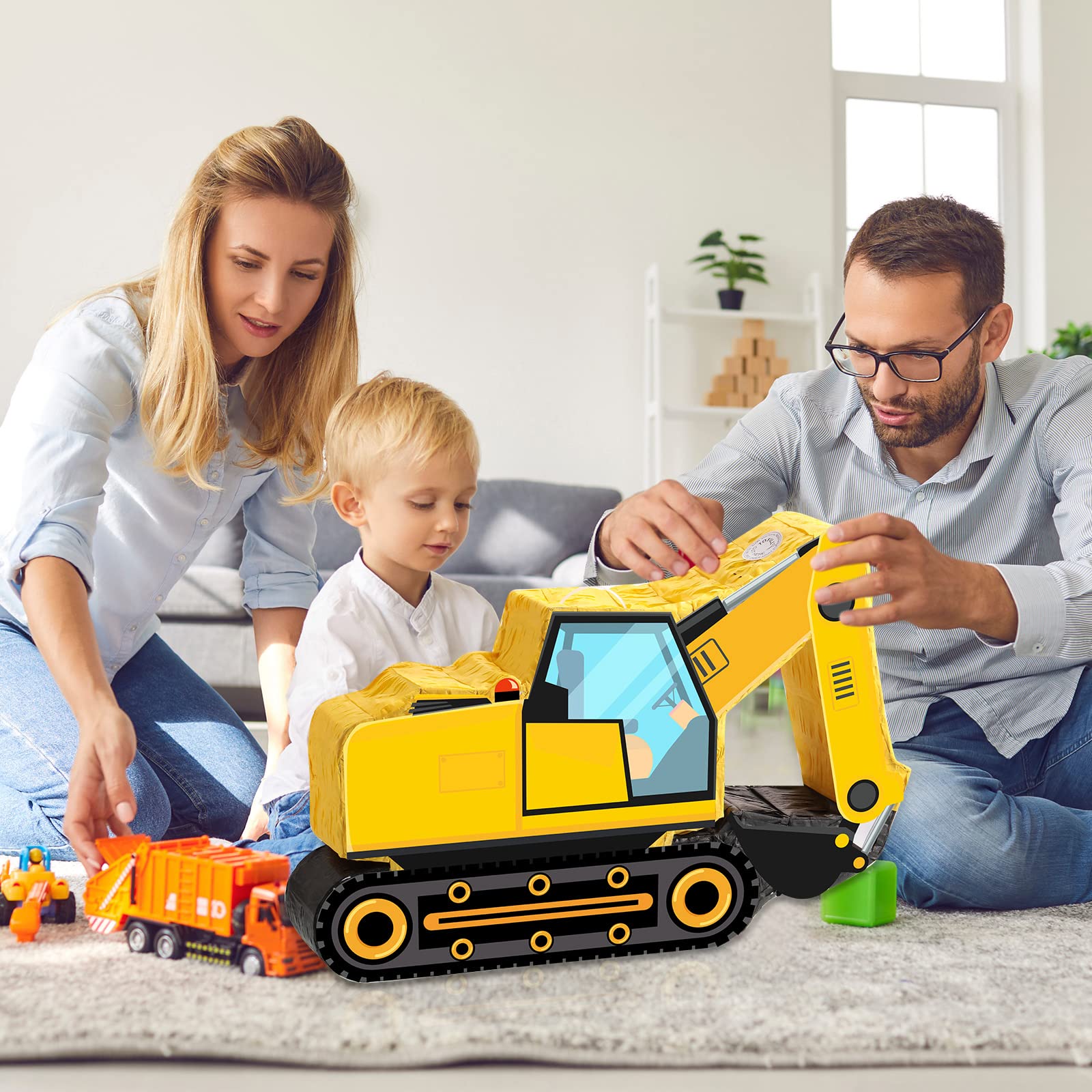 Aoriher Construction Dump Excavator Pinata – Birthday Party Decor & Fun Fillable Pinata