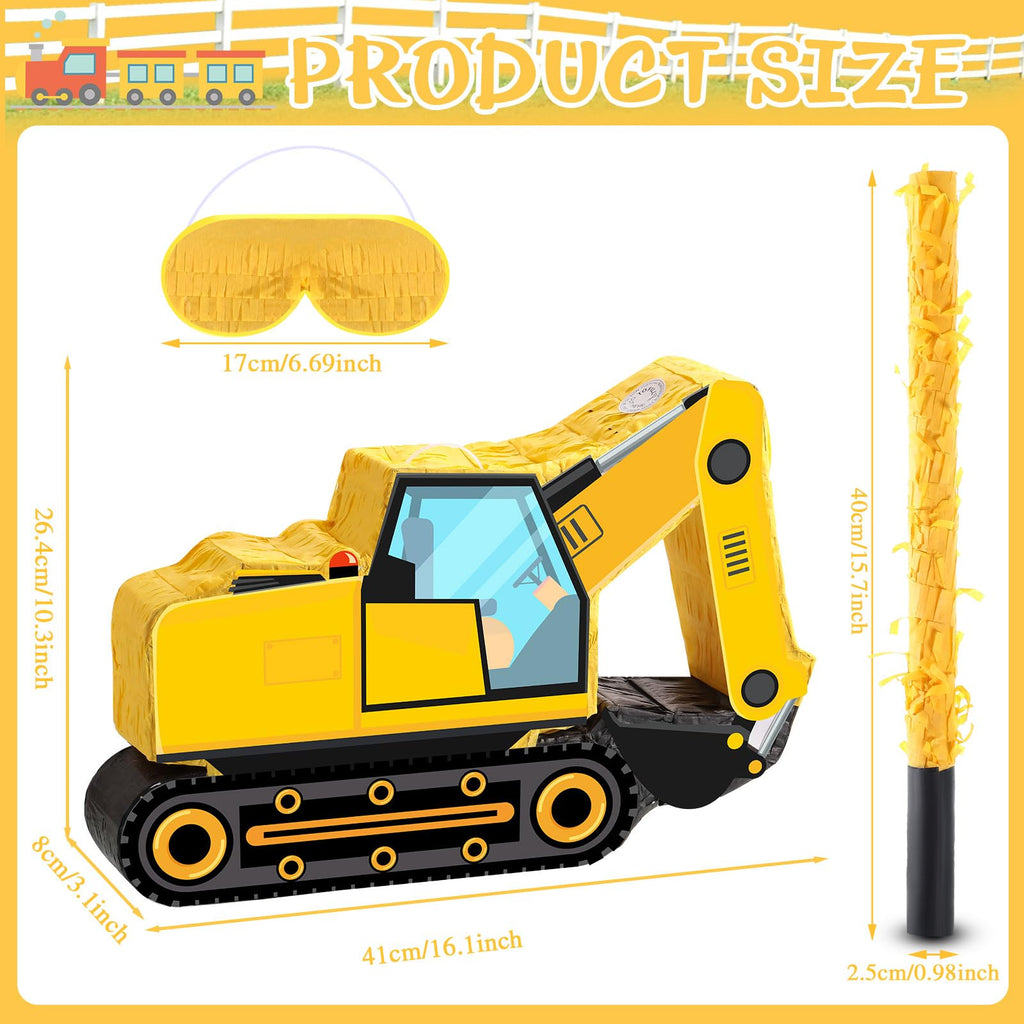 Aoriher Construction Dump Excavator Pinata – Birthday Party Decor & Fun Fillable Pinata
