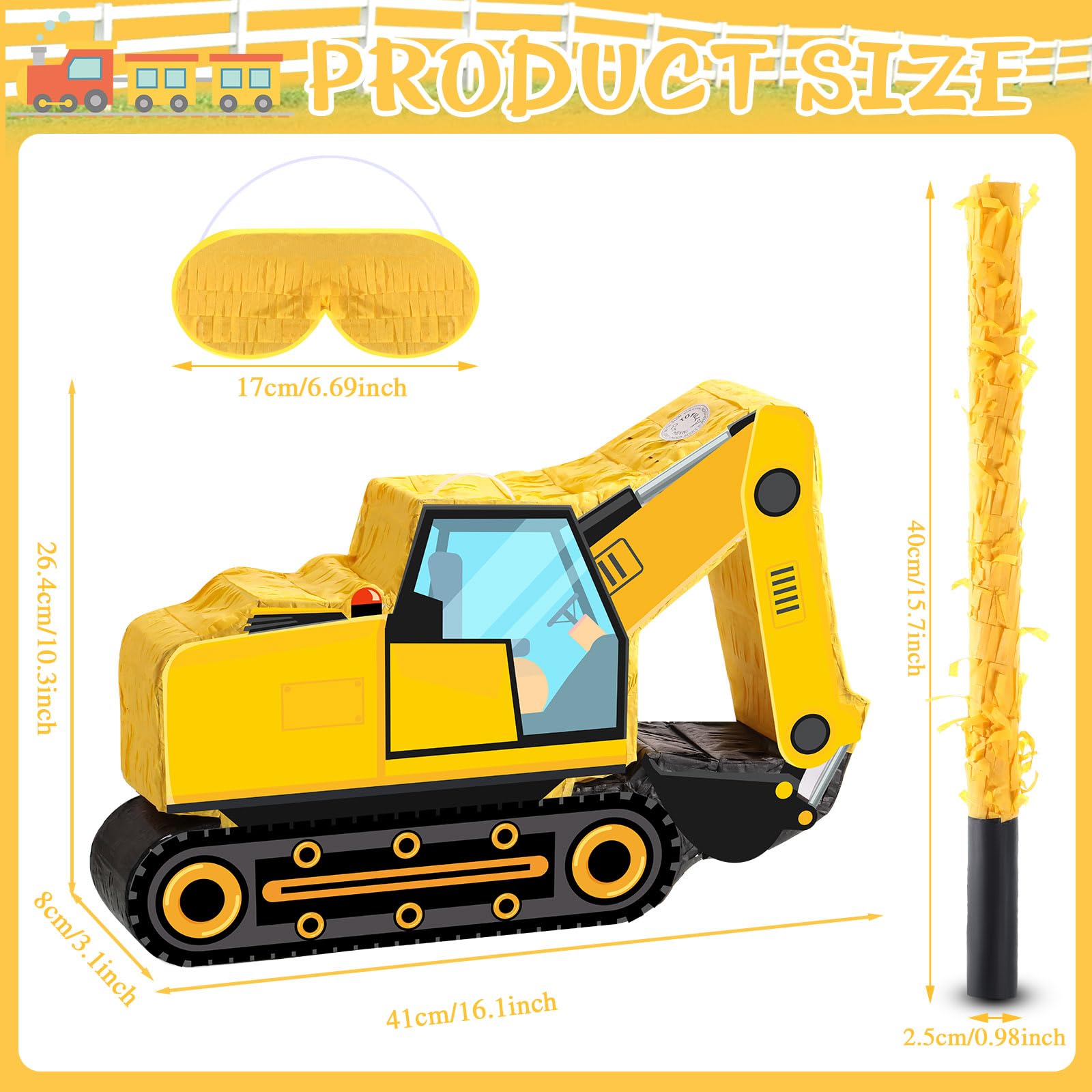 Aoriher Construction Dump Excavator Pinata – Birthday Party Decor & Fun Fillable Pinata