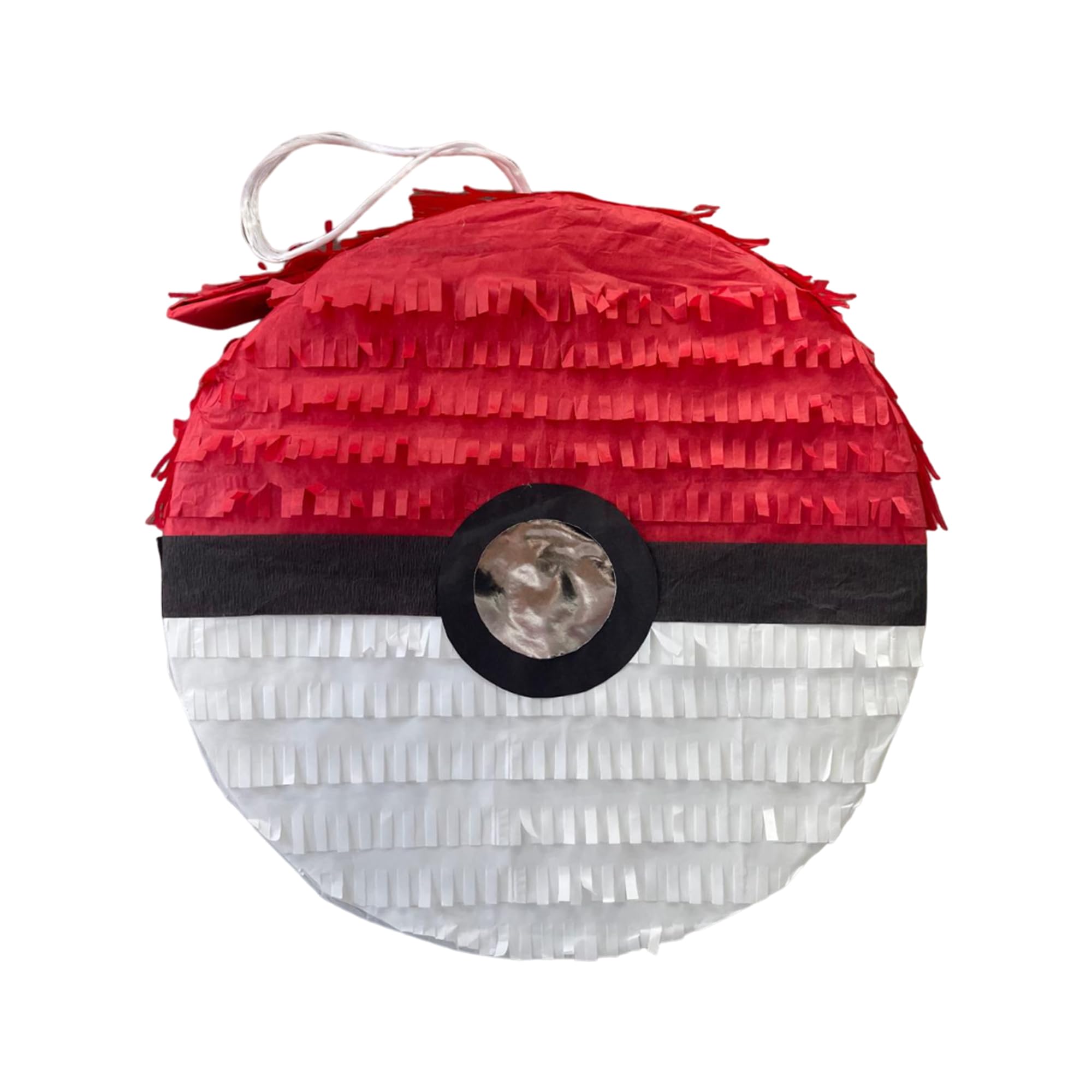 APINATA4U Red and White Ball Pinata – 16x4in for Poke Parties, Video Game Nights, Birthdays & More