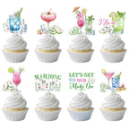 Aposwow Mahjong Cupcake Toppers – 32-Piece Party Decorations