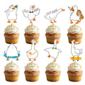 Aposwow One Goose Birthday Decor - 40-Pack Goose Cupcake Toppers for Party Fun