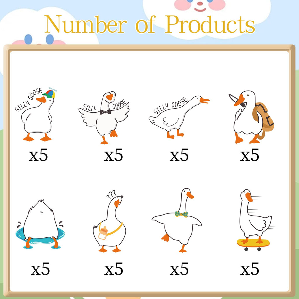 Aposwow One Goose Birthday Decor - 40-Pack Goose Cupcake Toppers for Party Fun