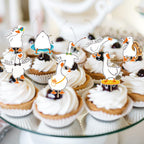 Aposwow One Goose Birthday Decor - 40-Pack Goose Cupcake Toppers for Party Fun