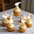 Aposwow One Goose Birthday Decor - 40-Pack Goose Cupcake Toppers for Party Fun