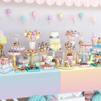 APUXXJUPA 4 Pcs Pastel Rainbow Tablecloths – 51x86 Inch Waterproof Party Covers for Kids’ Parties, Easter & Weddings