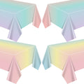 APUXXJUPA 4 Pcs Pastel Rainbow Tablecloths – 51x86 Inch Waterproof Party Covers for Kids’ Parties, Easter & Weddings
