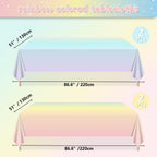 APUXXJUPA 4 Pcs Pastel Rainbow Tablecloths – 51x86 Inch Waterproof Party Covers for Kids’ Parties, Easter & Weddings