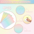 APUXXJUPA 4 Pcs Pastel Rainbow Tablecloths – 51x86 Inch Waterproof Party Covers for Kids’ Parties, Easter & Weddings