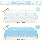 APUXXJUPA 4 Pcs Blue Bow Tablecloths | Blue & White Bow Party Decor
