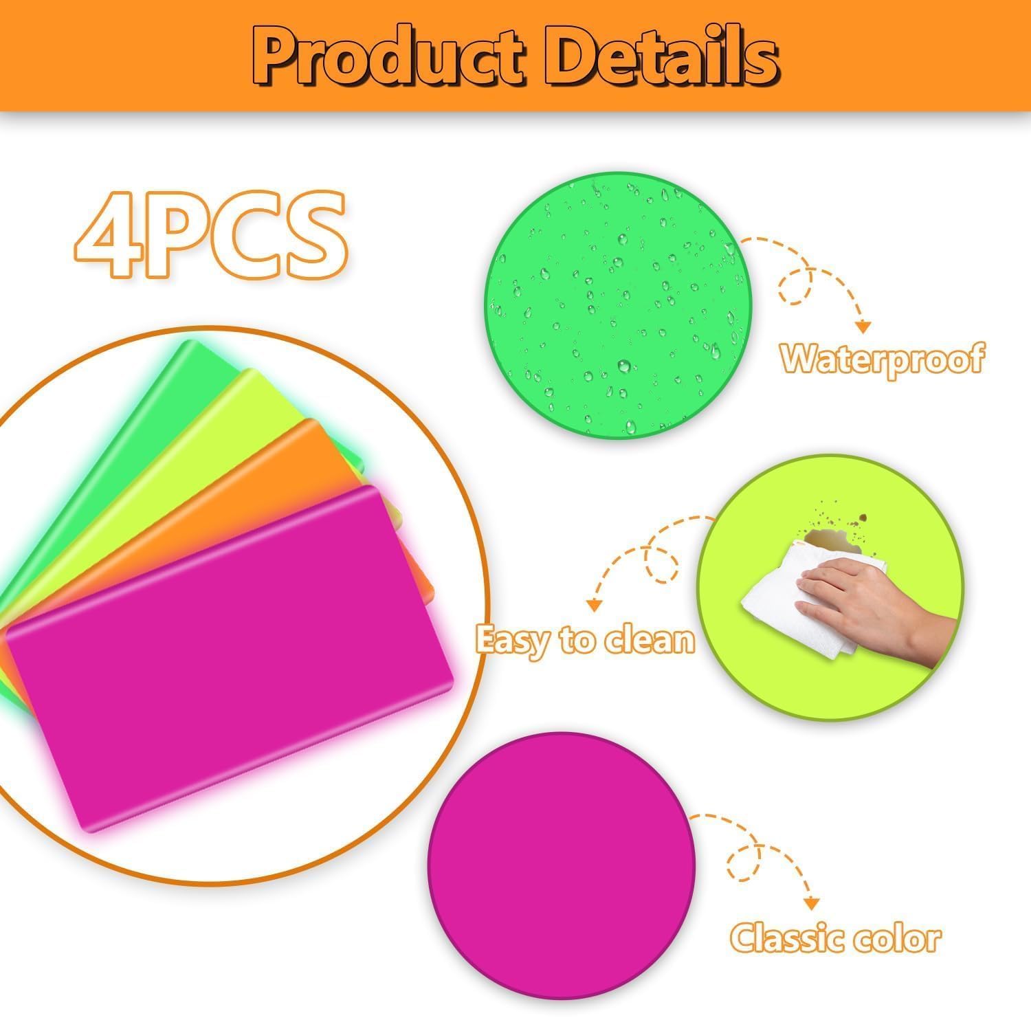 APUXXJUPA 4-Piece Glow-in-the-Dark Neon Tablecloth Set – 51x86 in