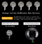 Aredpoook 36-Inch Bobo Balloons – 12-Pack Clear Bubble Balloons