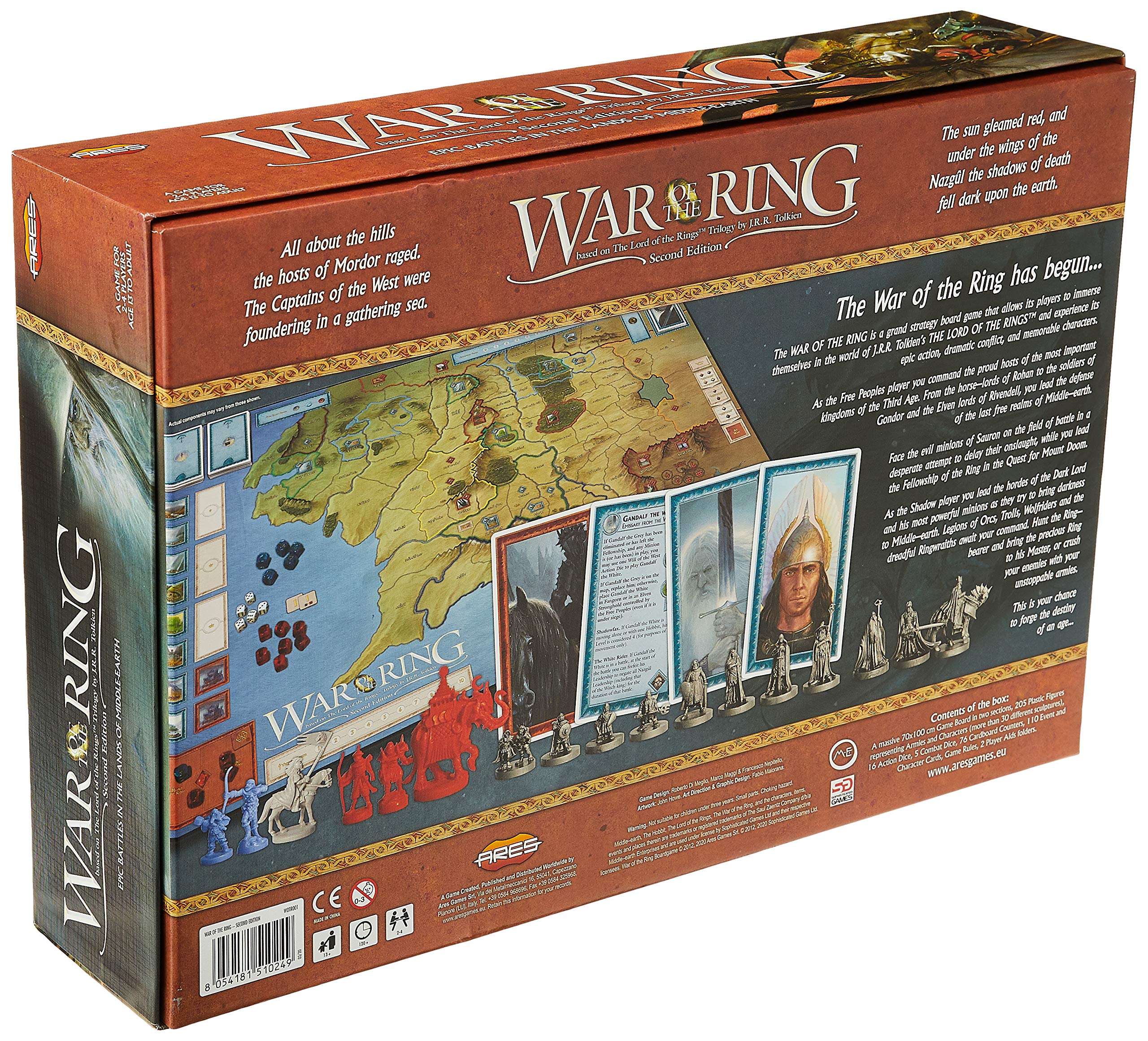 Ares Games War of The Ring 2nd Edition – Strategy Board Game for 2–4 Players