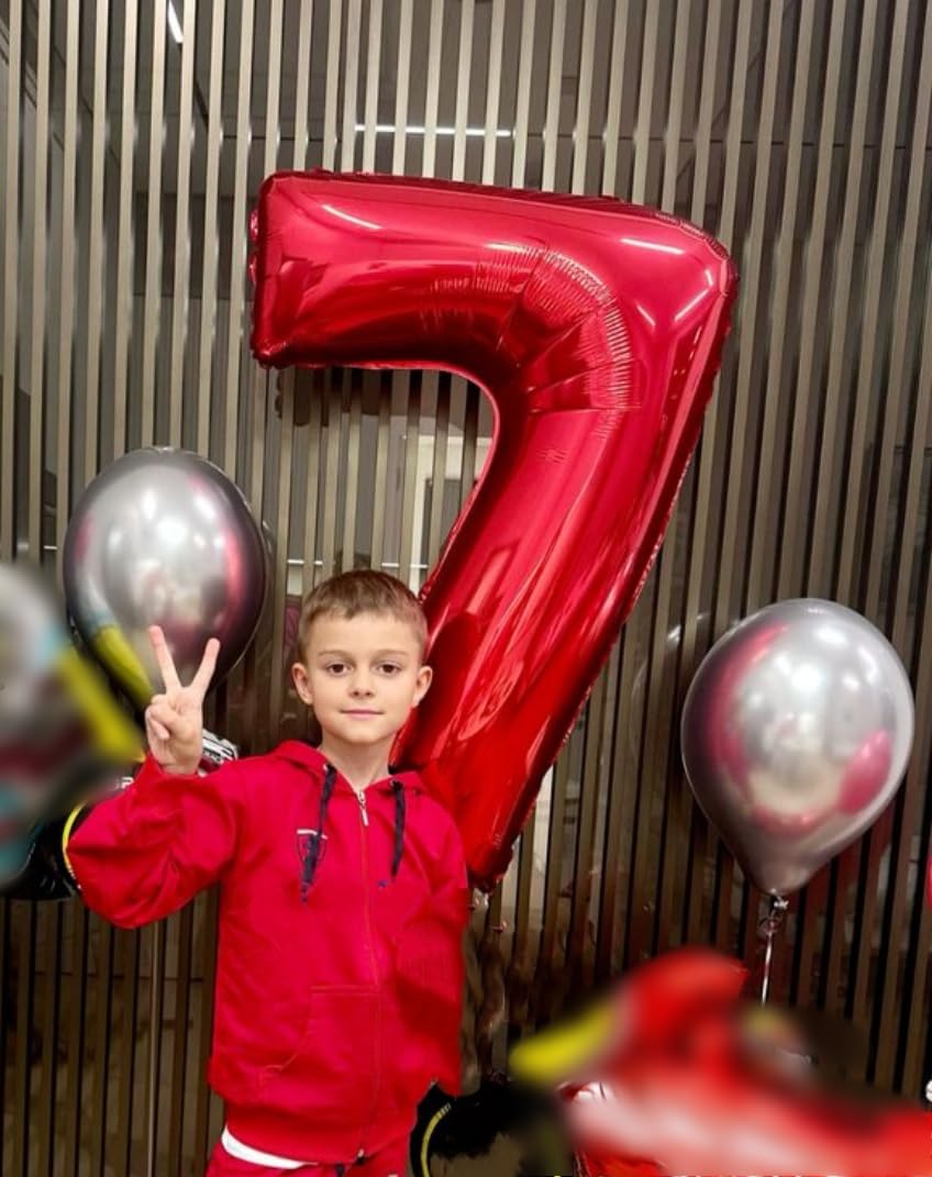 Argthjy 40 Inch Number Balloons – Multicolor Birthday Decor for 7th, 17th, 27th, 37th