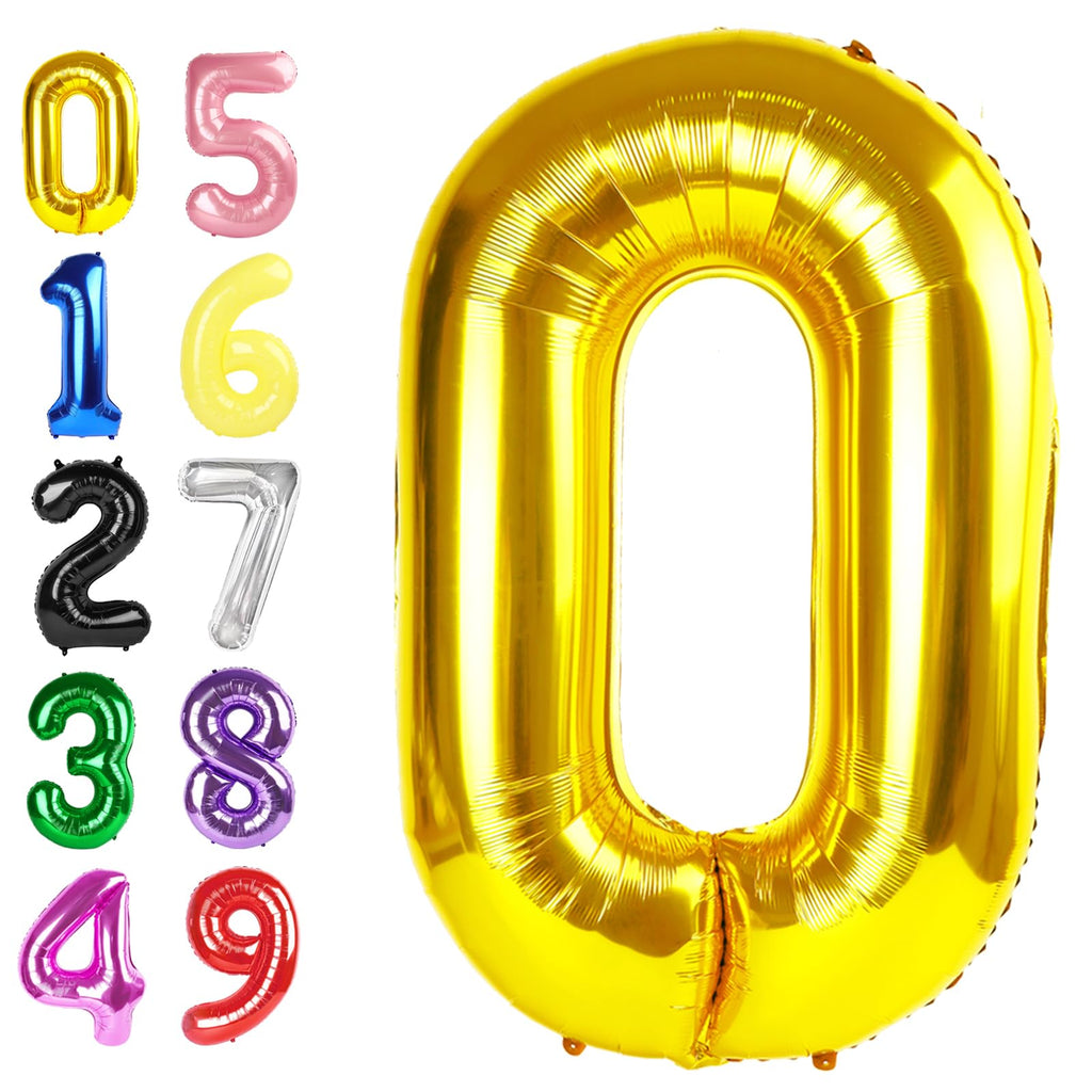 Argthjy 40 Inch Gold Foil Number Balloons – Birthday Party Decor