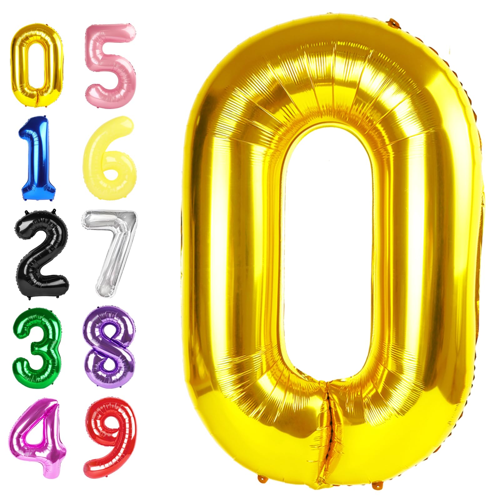 Argthjy 40 Inch Gold Foil Number Balloons – Birthday Party Decor