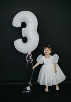 Argthjy 40-Inch Number 3 Balloon – White Foil Birthday Balloons