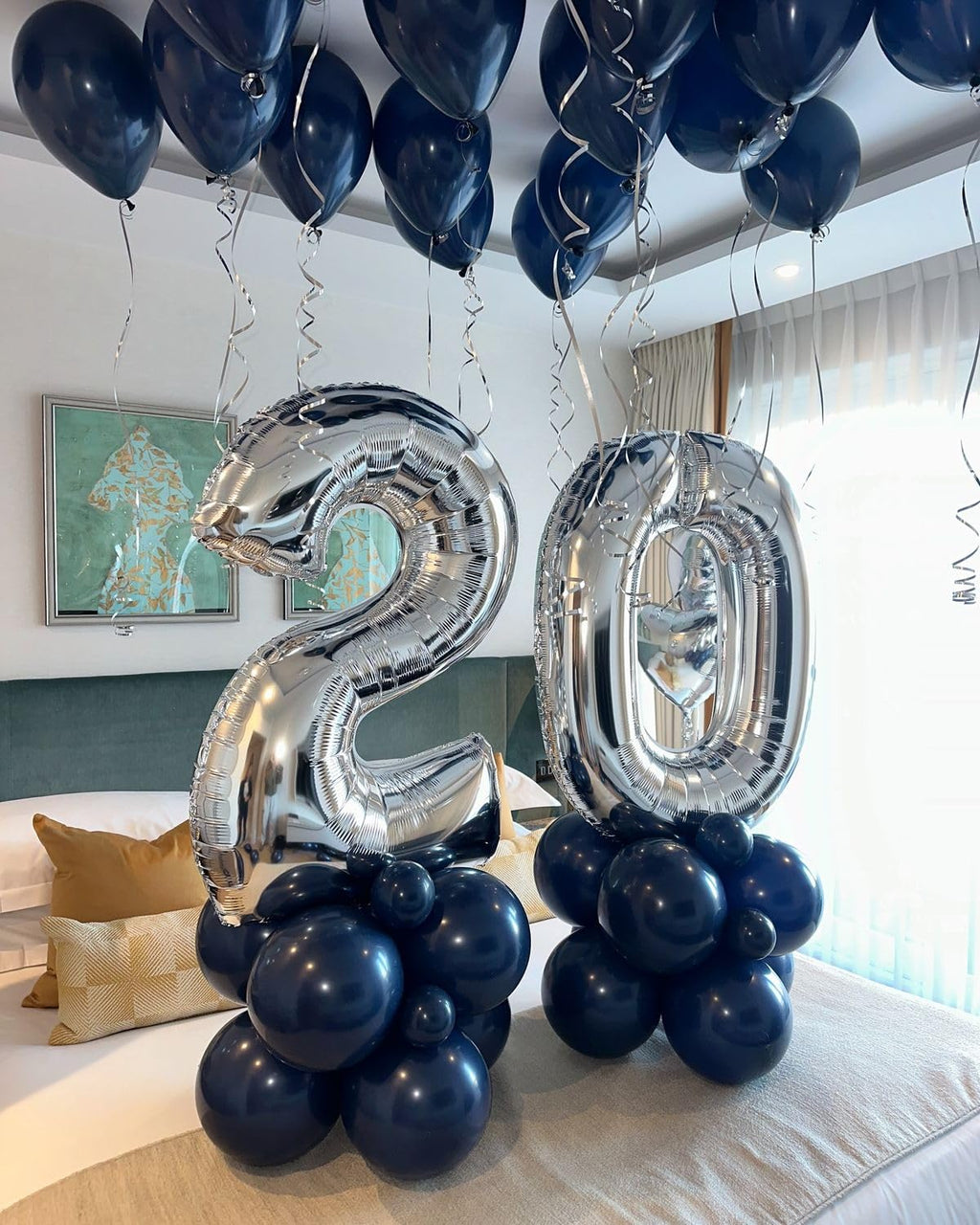 Argthjy 40 Inch 5 Number Balloon – Silver Foil Party Balloons