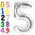 Argthjy 40 Inch 5 Number Balloon – Silver Foil Party Balloons