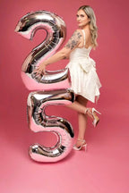 Argthjy 40 Inch 5 Number Balloon – Silver Foil Party Balloons