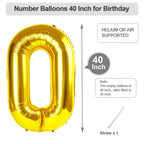 Argthjy 40 Inch Gold Foil Number Balloons – Birthday Party Decor