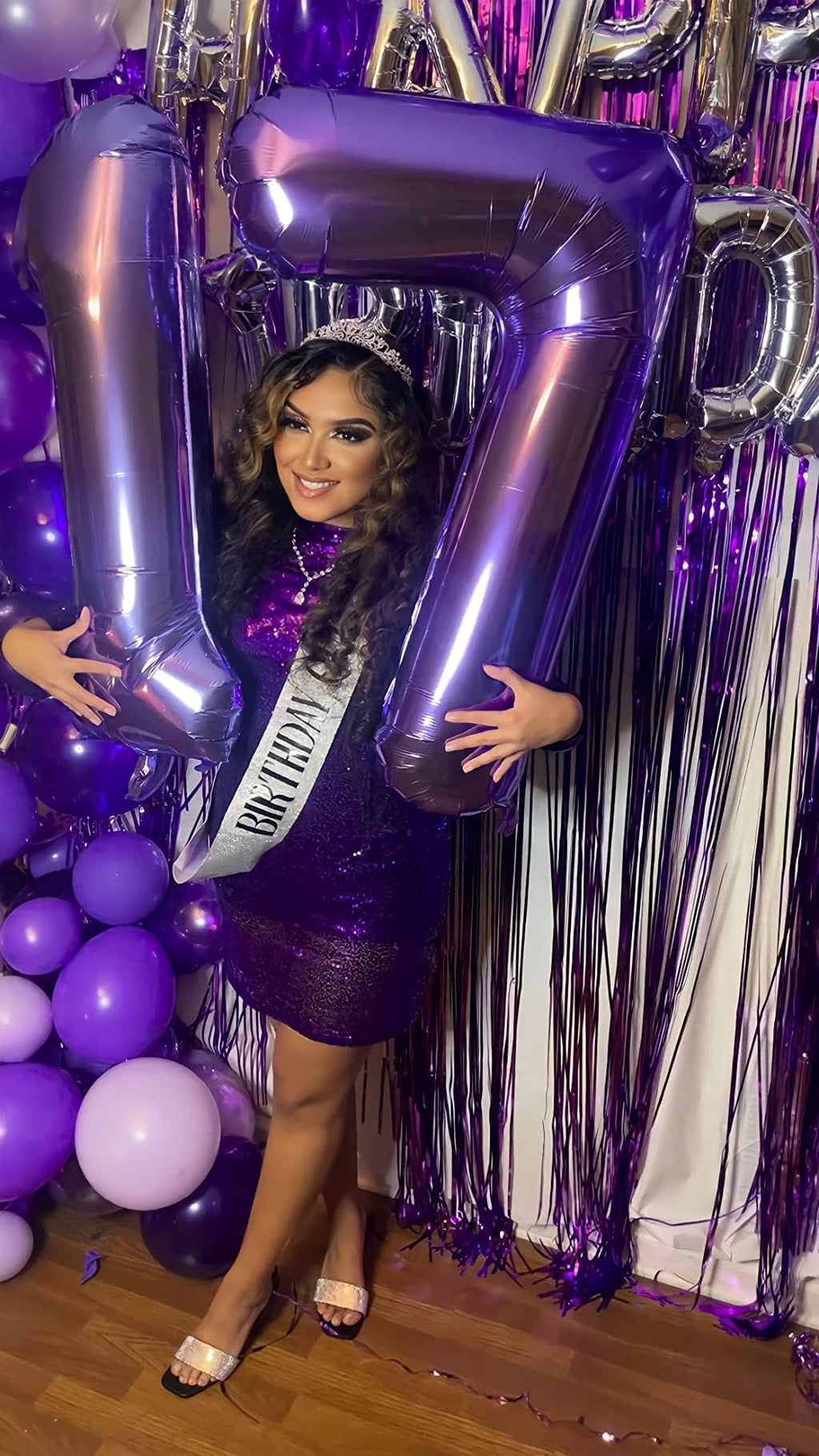 Argthjy Purple 40-Inch Foil Number Balloons for Milestones | 0, 10, 20, 100, 2026
