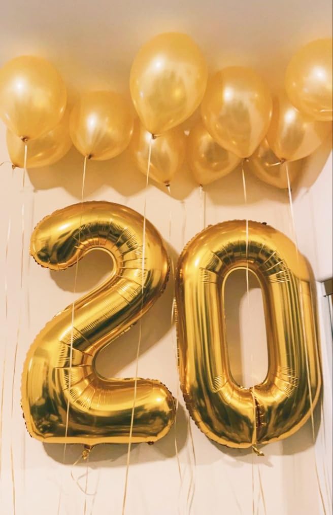 Argthjy 40 Inch Gold Foil Number Balloons – Birthday Party Decor