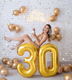Argthjy 40 Inch Gold Foil Number Balloons – Birthday Party Decor