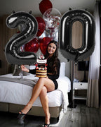 Argthjy Black 2026 Number Balloons – 40-Inch Foil Balloons for Birthdays, New Year & Graduation
