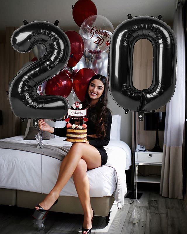 Argthjy Black 2026 Number Balloons – 40-Inch Foil Balloons for Birthdays, New Year & Graduation