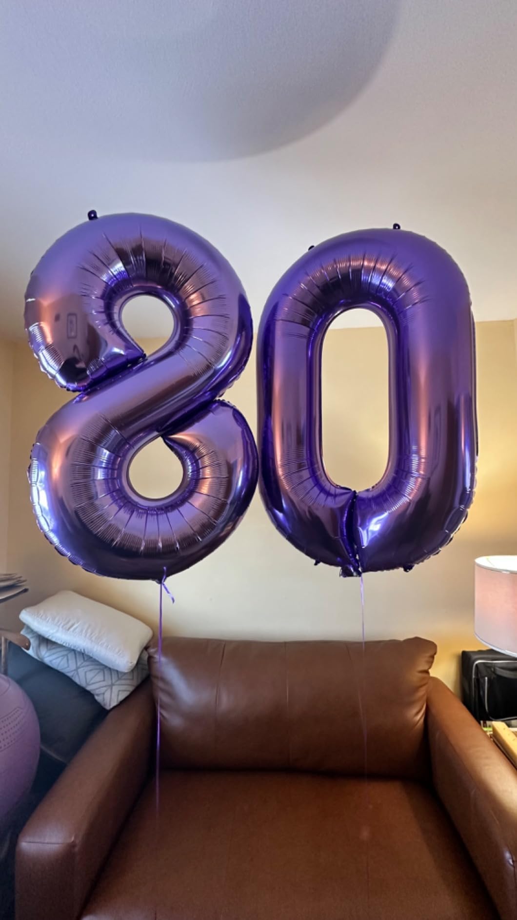 Argthjy Purple 40-Inch Foil Number Balloons for Milestones | 0, 10, 20, 100, 2026