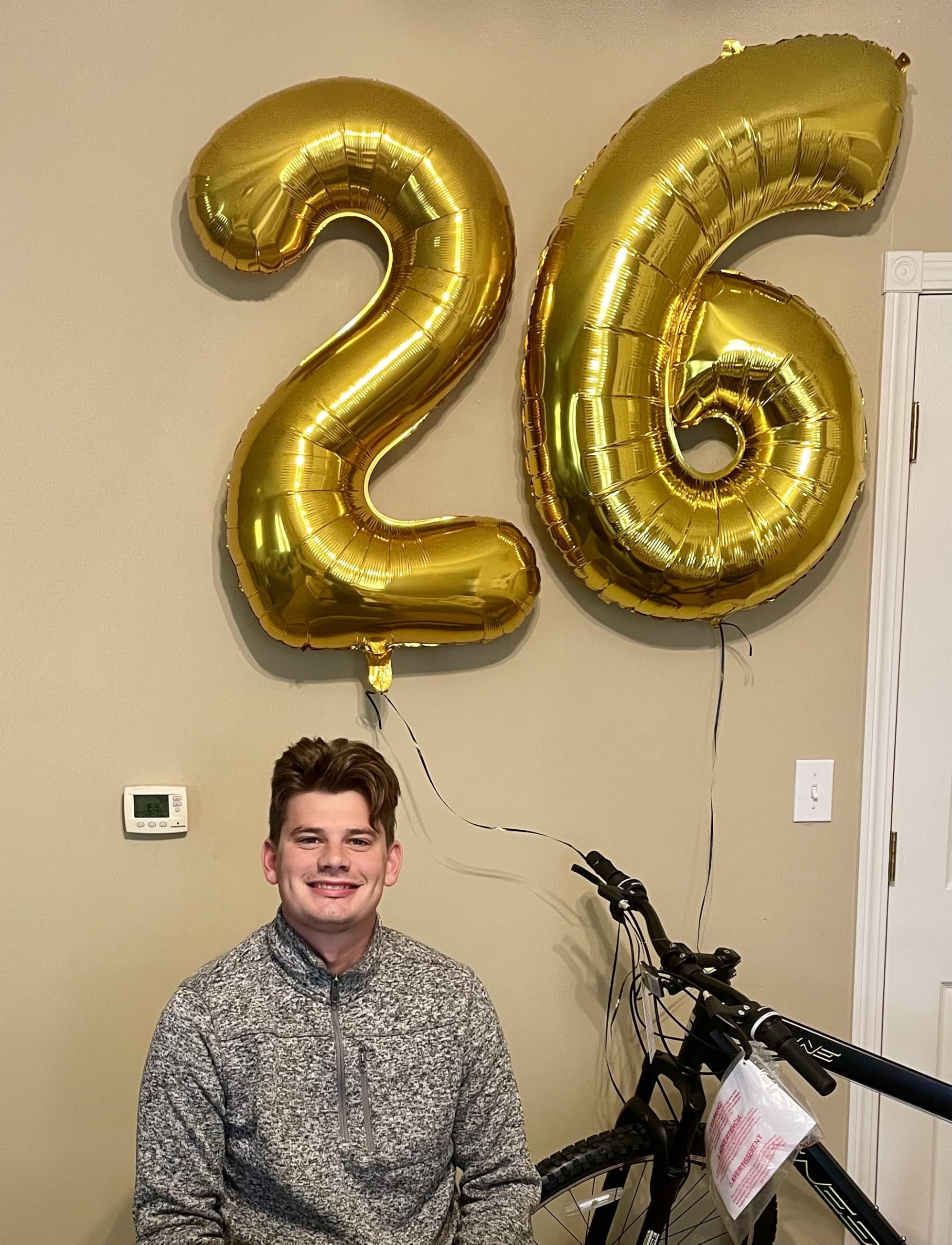 Argthjy Gold 2026 40-Inch Foil Number Balloons — 22 for Graduation, New Year, Weddings