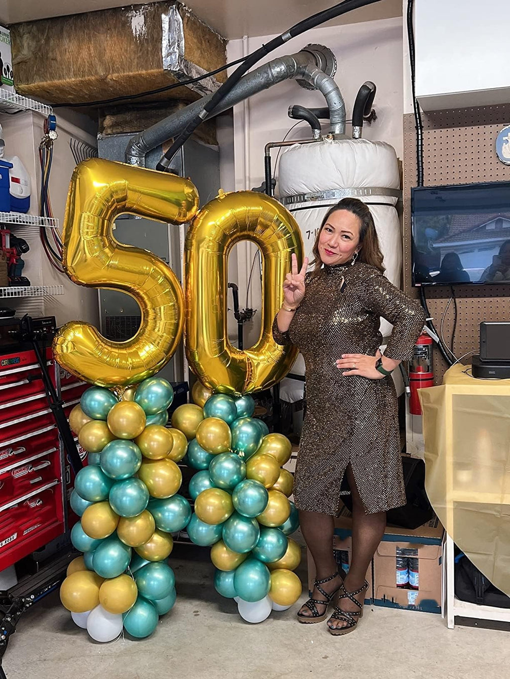 Argthjy 40 Inch Gold Foil Number Balloons – Birthday Party Decor