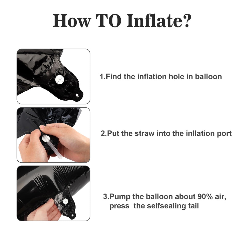 Argthjy Black 2026 Number Balloons – 40-Inch Foil Balloons for Birthdays, New Year & Graduation