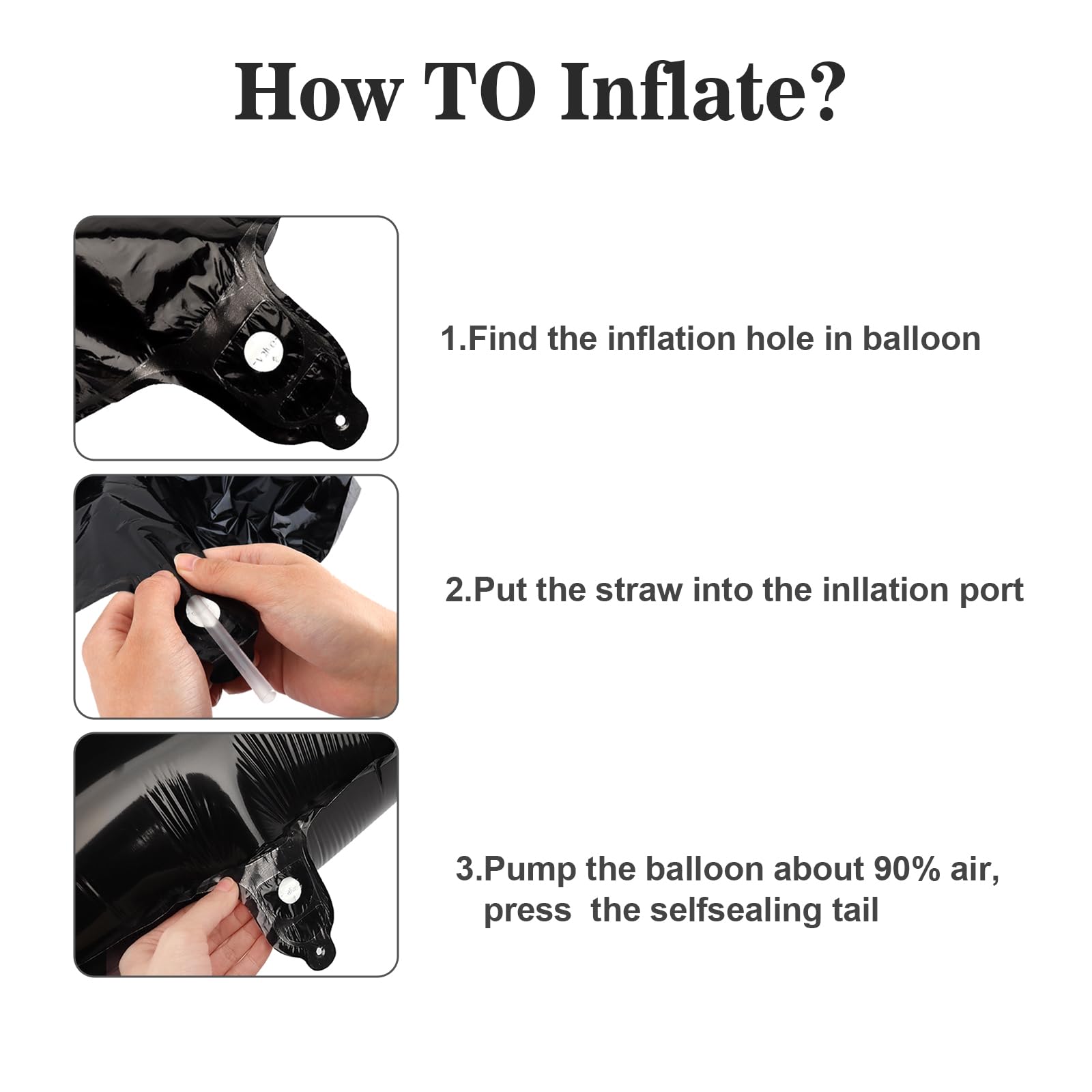 Argthjy Black 2026 Number Balloons – 40-Inch Foil Balloons for Birthdays, New Year & Graduation