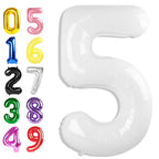 Argthjy 40-Inch Number 5 Foil Balloons – Birthday Party Decor for 5th Birthday, Anniversary & More