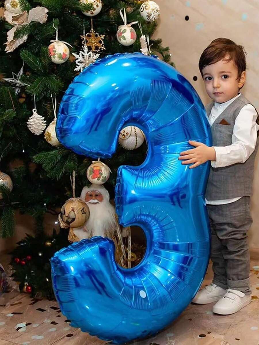 Argthjy 40-Inch Number Balloons - Blue 3 for Birthdays & Celebrations