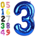 Argthjy 40-Inch Number Balloons - Blue 3 for Birthdays & Celebrations