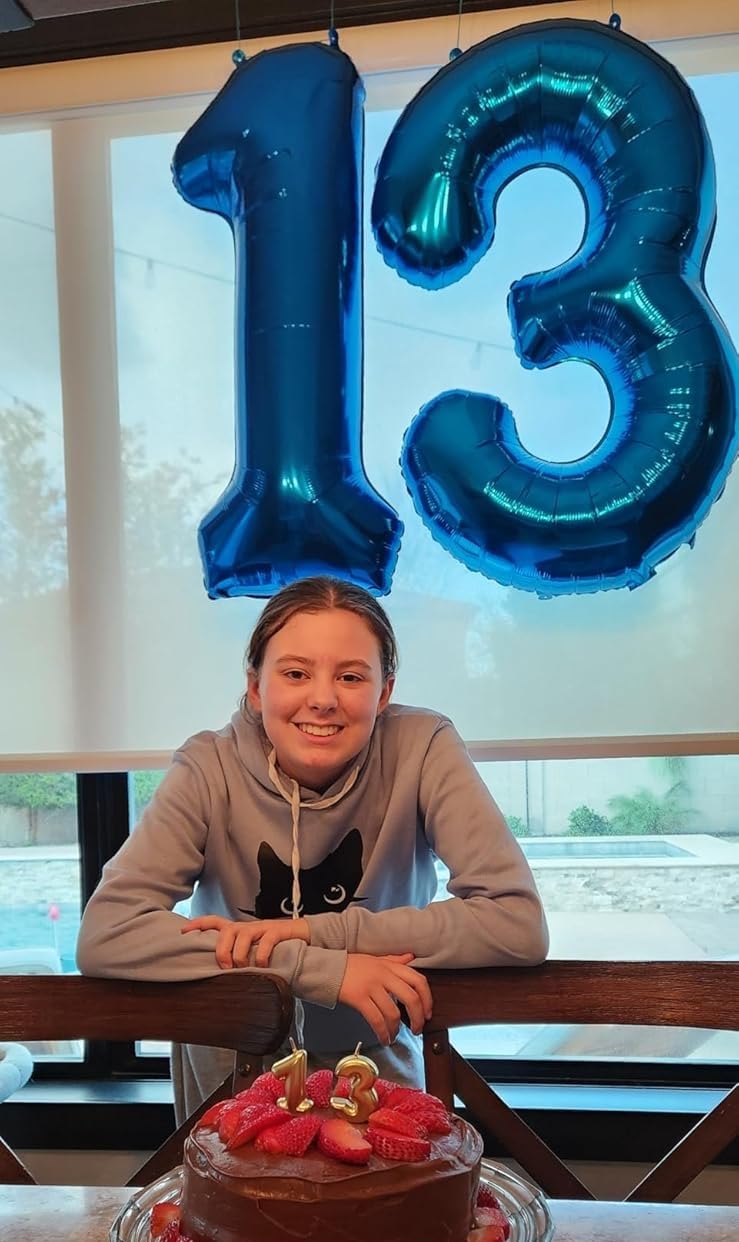 Argthjy 40-Inch Number Balloons - Blue 3 for Birthdays & Celebrations