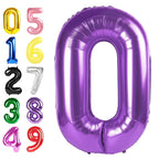 Argthjy Purple 40-Inch Foil Number Balloons for Milestones | 0, 10, 20, 100, 2026