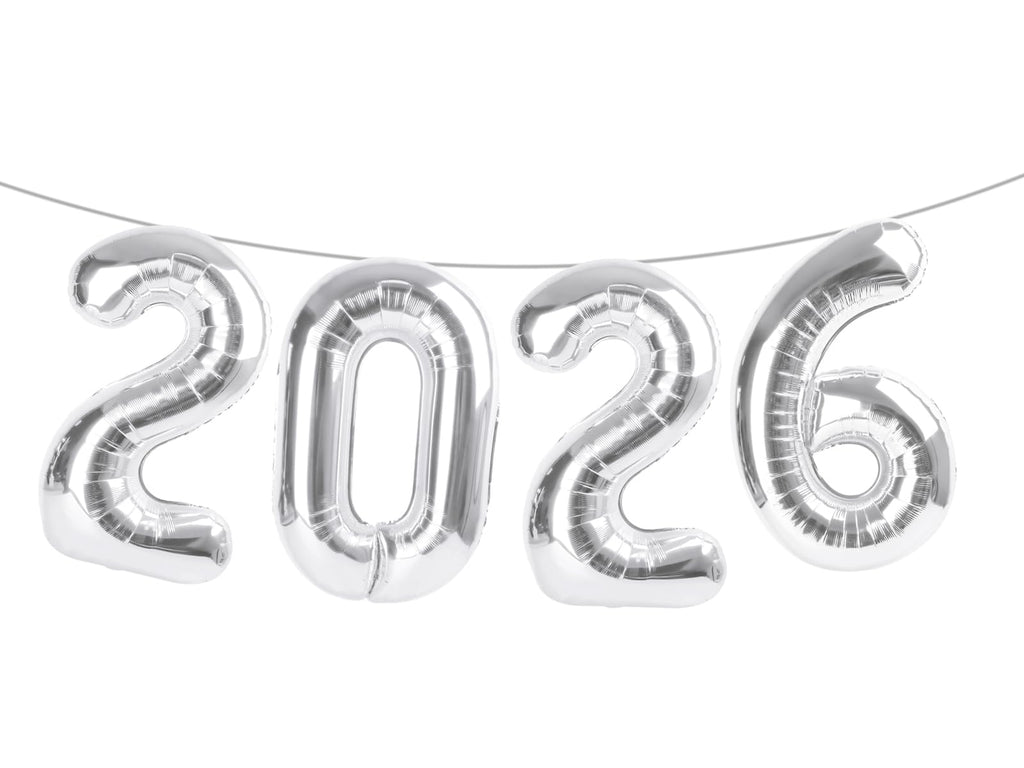 Argthjy Silver 2026 Balloons - 40-Inch Foil Number 22 Balloon for Birthdays, Weddings & More