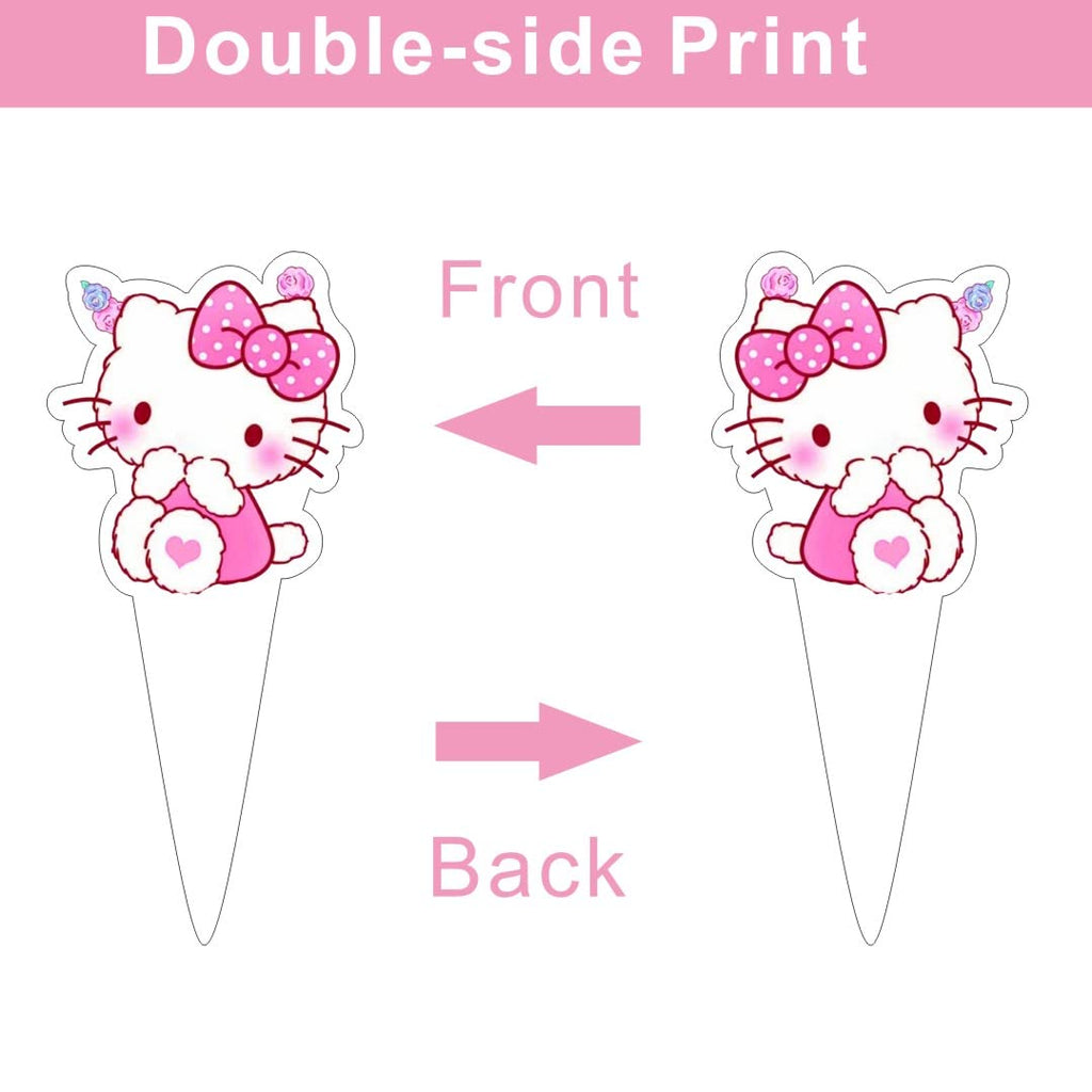 ARHAVI 25 Pcs Kitty and His Friends Cake Topper Set – Kawaii Birthday Decorations