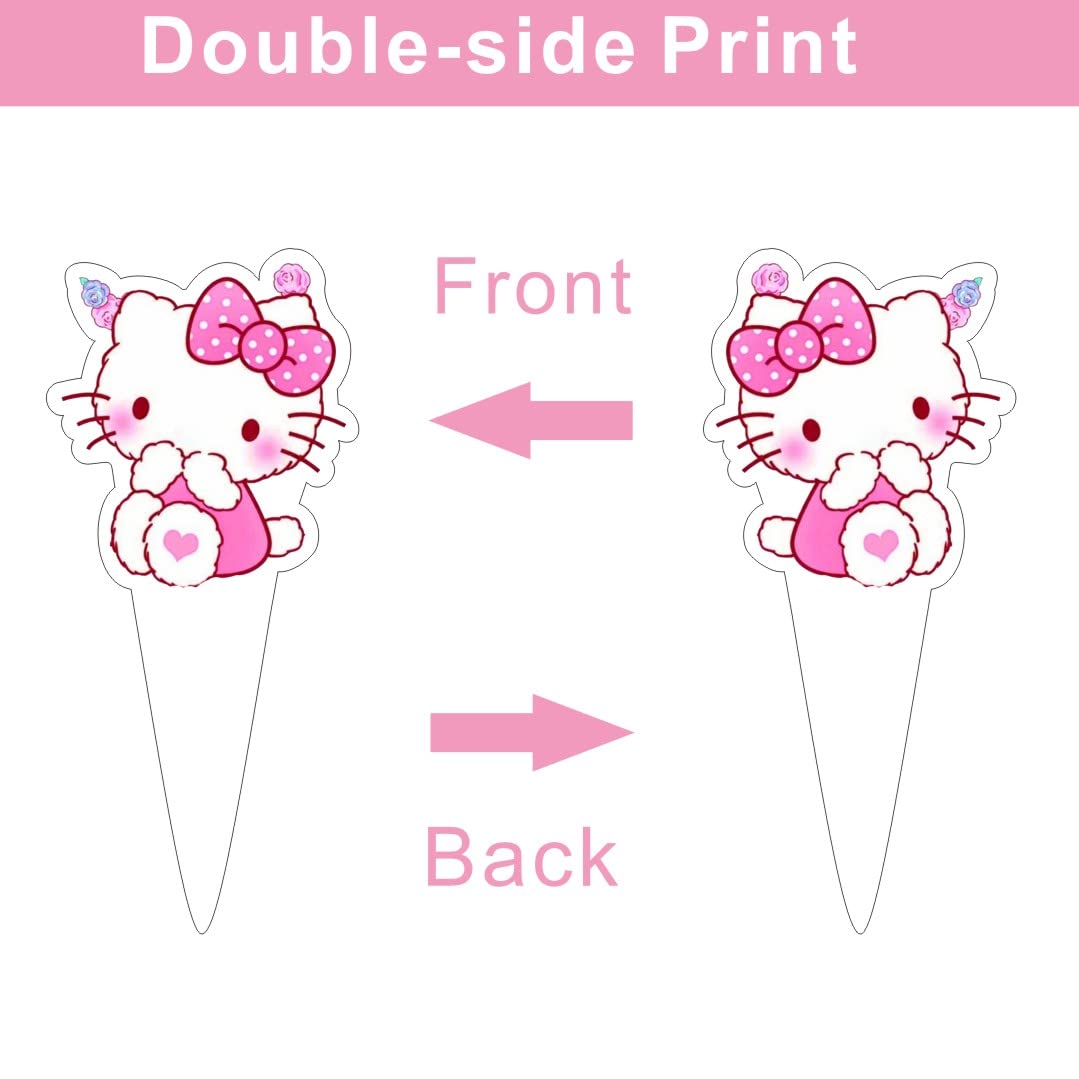 ARHAVI 25 Pcs Kitty and His Friends Cake Topper Set – Kawaii Birthday Decorations