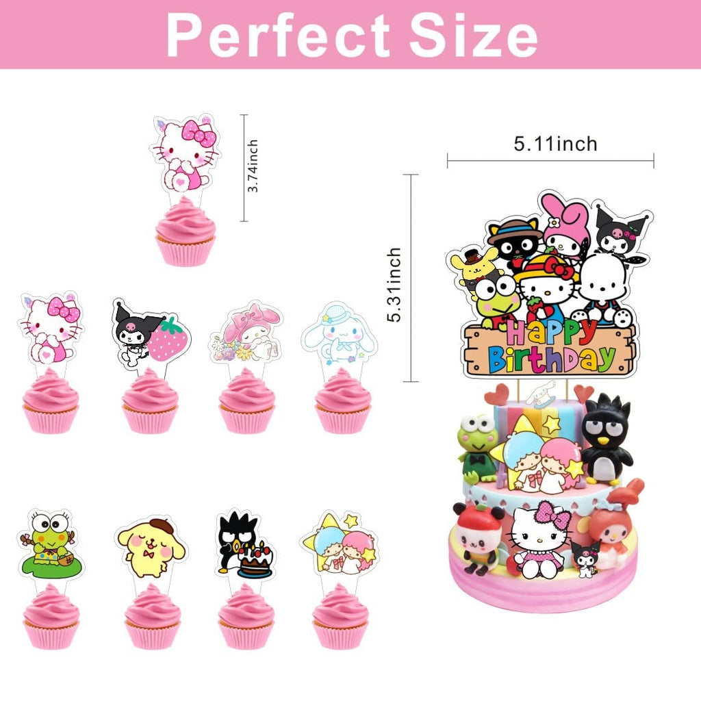 ARHAVI 25 Pcs Kitty and His Friends Cake Topper Set – Kawaii Birthday Decorations