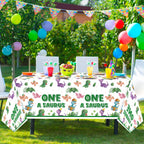 ArianQicult Dinosaur 1st Birthday Tablecloths – 3-Pack One-A-Saurus Party Covers