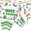 ArianQicult Dinosaur 1st Birthday Tablecloths – 3-Pack One-A-Saurus Party Covers