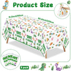 ArianQicult Dinosaur 1st Birthday Tablecloths – 3-Pack One-A-Saurus Party Covers