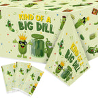 ArianQicult Pickle Party Tablecloths – 3-Pack Cucumber Birthday Table Covers, Disposable